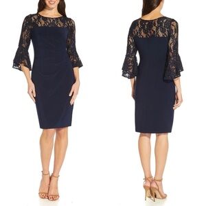 New Alex Evenings Sz 14P AP1D104748 Short Cocktail Sequin Lace Fitted Dress
